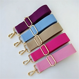 Adjustable nylon shoulder straps in five colors with golden hooks for various bags