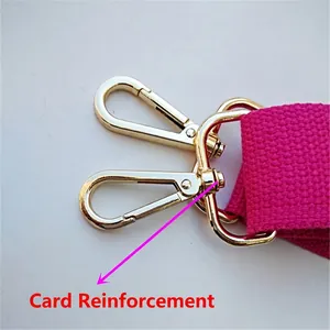 Adjustable rose red woven shoulder strap with gold swivel lobster clasps for handbags
