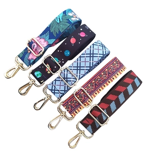 Ethnic wide adjustable replacement bag straps with golden lobster clasps in 5 patterns