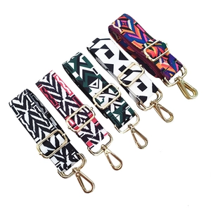 Ethnic Geometric Pattern Adjustable Wide Replacement Shoulder Strap Polyester Cotton Blend Bag Accessories For Handbags