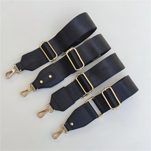 Solid Color Wide Nylon Shoulder Strap Adjustable Replacement Crossbody Bag Strap With Metal Buckles For Men Women