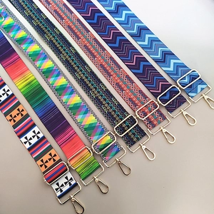 Adjustable wide replacement straps for crossbody bags with ethnic geometric patterns