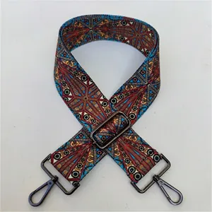 Detail of adjustable ethnic style strap with No.25 gunmetal buckle for shoulder bags