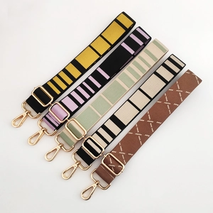Adjustable Wide Shoulder Bag Strap Replacement Polyester Striped Geometric Pattern For Crossbody Handbags