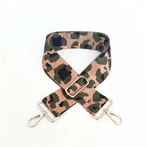 Bandoulière réglable à motif léopard pour sacs à main avec boucles dorées chic