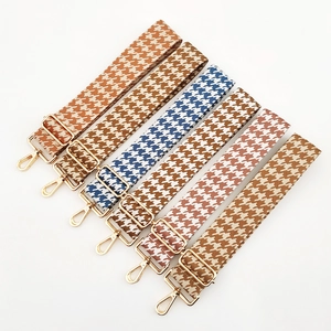 Verstellbare breite Schultergurte mit Hahnentrittmuster und Goldhaken für Damenhandtaschen