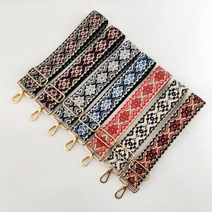 Ethnic style jacquard woven adjustable guitar shoulder strap for crossbody bags