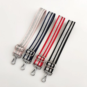 Adjustable 3.8cm replacement shoulder straps with silver glitter stripes in four colors