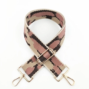 Close-up of the woven geometric pattern on a colorful 5cm wide replacement bag strap