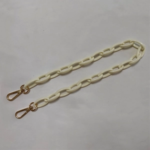 Creamy white acrylic chunky chain strap with gold metal lobster clasps for handbags