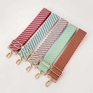 Five styles of colorful 5cm wide adjustable shoulder straps with gold metal hooks