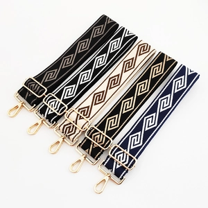 Adjustable 5cm wide ethnic style jacquard shoulder straps with colorful geometric patterns