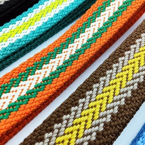 3.8cm adjustable colorful woven bag strap with geometric patterns for crossbody bags