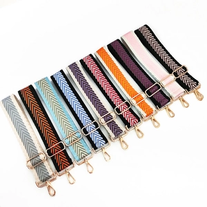 Adjustable colorful chevron pattern wide woven shoulder straps for crossbody bags