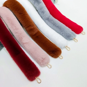 Faux Fur Bag Strap Replacement Soft Fluffy Shoulder Handle With Gold Metal Clasps For Handbags Crossbody Bags DIY Accessories