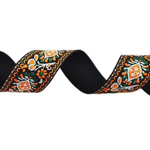 Ethnic bohemian wide shoulder strap for cross-body bags with colorful embroidery