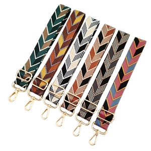 Wide Replacement Shoulder Strap Adjustable Jacquard Bohemian Ethnic Chevron Pattern Polyester For Crossbody Handbag Women