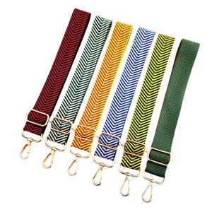 Adjustable colorful wide shoulder straps for handbags with golden metal lobster clasps