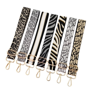 Adjustable Bag Shoulder Strap Wide Woven Replacement Belt For Crossbody Handbags Leopard Zebra Pattern Metallic Thread Elegant