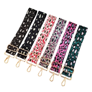 Sangles de sac léopard jacquard 5cm d'épaisseur avec boucles métalliques dorées réglables