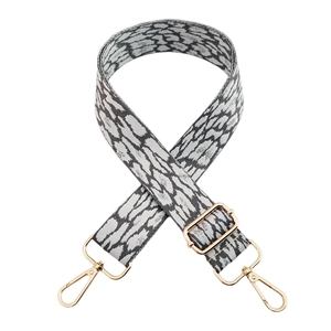 Adjustable wide leopard print replacement shoulder strap with gold metal lobster clasps