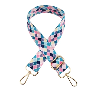 Bandoulière réglable à motif floral coloré avec mousquetons en métal doré