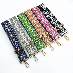 Wide Adjustable Shoulder Bag Strap Replacement Ethnic Pattern Woven Polyester Cotton Jacquard For Handbags Purse Camera Bags