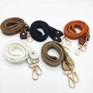 Crochet Knitted Shoulder Bag Strap Wool Yarn Faux Leather With Glitter Sequins Crossbody Replacement Belt Handcrafted Style