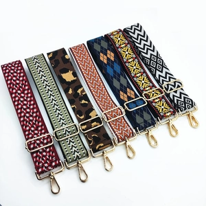 Adjustable Wide Bag Strap Replacement Ethnic Jacquard Embroidered Shoulder Strap For Women Crossbody Handbag Belt