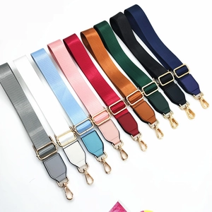 Adjustable nylon shoulder straps in various colors with golden metal lobster clasps