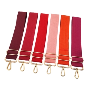 Adjustable 5cm wide canvas replacement bag straps with gold hardware in six vibrant colors
