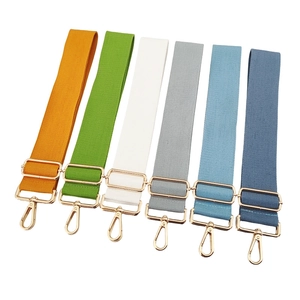 Adjustable Wide Shoulder Strap Replacement For Handbags Crossbody Cotton Canvas Webbing Belt With Metal Swivel Hooks