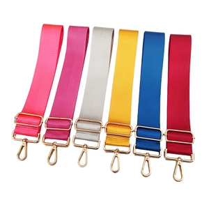 Adjustable 5cm nylon shoulder straps in multiple vibrant colors with gold metal buckles