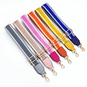Adjustable wide replacement bag straps with gold metal hardware in six vibrant colors