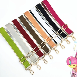 Adjustable woven shoulder straps for handbags in 8 colors with gold metal swivel hooks