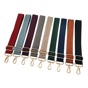 3.8cm wide geometric diamond patterned bag straps with gold metal hardware in various colors