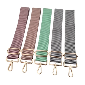5cm adjustable wide shoulder straps with colorful stripes and gold metal hardware