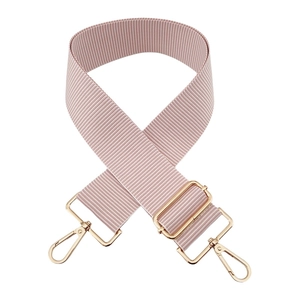 Adjustable 5cm wide pink and white striped replacement shoulder strap for handbags