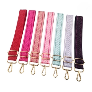 Adjustable Replacement Bag Strap Wide Shoulder Strap For Crossbody Bags Polyester Chevron Pattern With Metal Buckle
