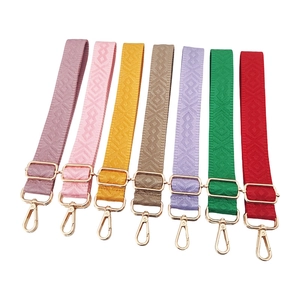 Adjustable Wide Shoulder Bag Strap Woven Jacquard Geometric Diamond Pattern Replacement Belt Crossbody Handbag Accessories