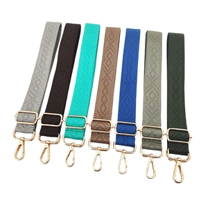 3.8cm wide diamond patterned bag straps in multiple colors with gold metal hooks