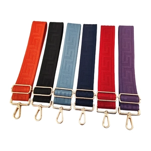 Adjustable Wide Bag Strap Geometric Maze Jacquard Polyester Shoulder Strap With Metal Clasp For Handbags Replacement
