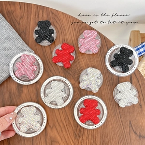 Rhinestone Bear Phone Grip Stand Magnetic Adhesive Expanding Holder Sparkling Plastic Accessory Gift For Women Girls
