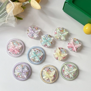 Mobile Phone Grip Stand Magnetic Adhesive Resin 3D Butterfly Ribbon Bow Heart Sequins Faux Artificial Pearl Sweet Cute For Women Girls