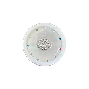 Magnetische Handyhalterung mit silberner Rose und bunten Strasssteinen unter Kuppel