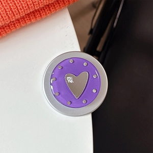 Detail of purple magnetic phone socket with silver mirror heart and crystal trim