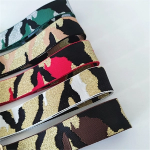 5cm wide camouflage glitter shoulder straps with jacquard texture in multiple colors