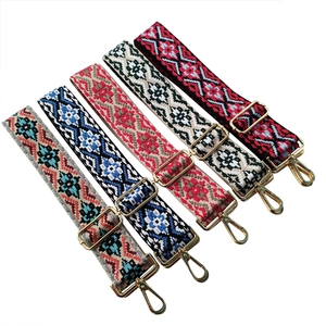 Bandoulière Large Ethnique Géométrique Sangle De Sac Réglable En Jacquard De Polyester Pour Sacs À Main Avec Fermoirs Métalliques