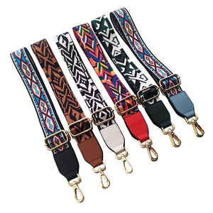 Wide Bag Strap Adjustable Replacement Shoulder Crossbody Belt Polyester Webbing Ethnic Bohemian Geometric Pattern For Handbags