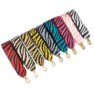 Bandoulière Large Imprimé Zèbre Remplacement Tissu Tissé Sangle D'épaule Avec Fermoirs Mousquetons En Métal Doré Mode